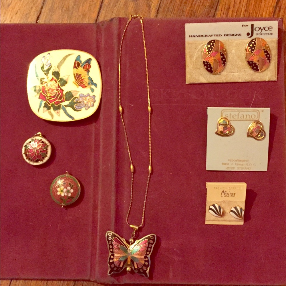 7 Piece Cloisonné Jewelry Lot